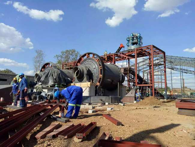 球磨機安裝現(xiàn)場