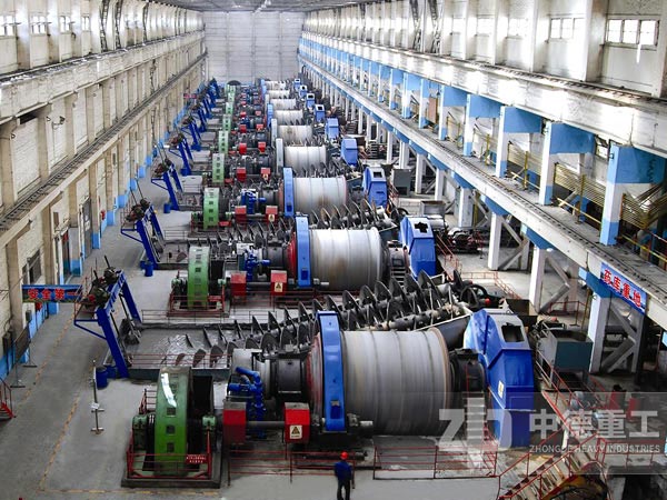 使用中德重工球磨機廠家生產(chǎn)制造的球磨機研磨加工車間展示