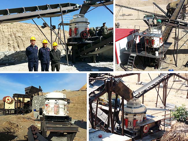 不同圓錐制砂機(jī)現(xiàn)場